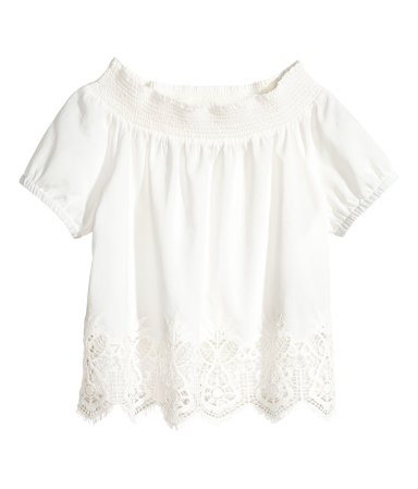 Lace & Cotton Top