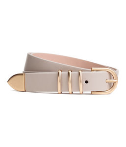 White Leather & Gold Belt